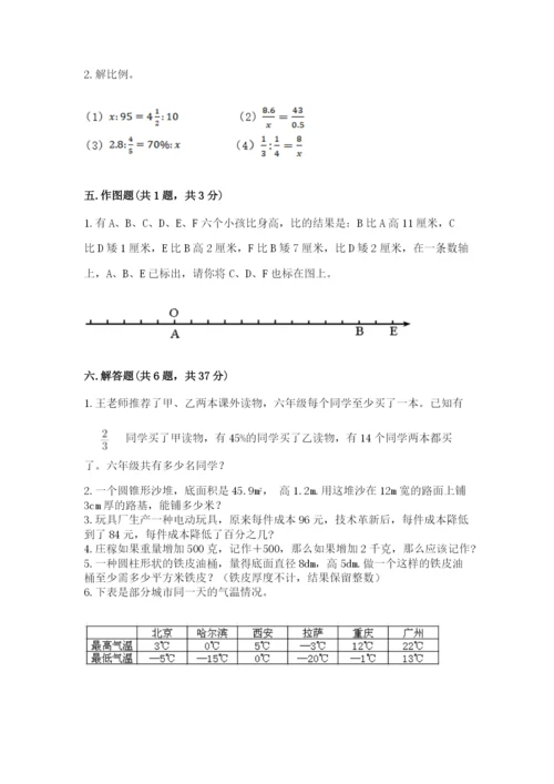 小学六年级下册数学期末卷及参考答案【培优】.docx