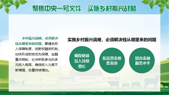 草原农场实施乡村振兴战略通用PPT模板