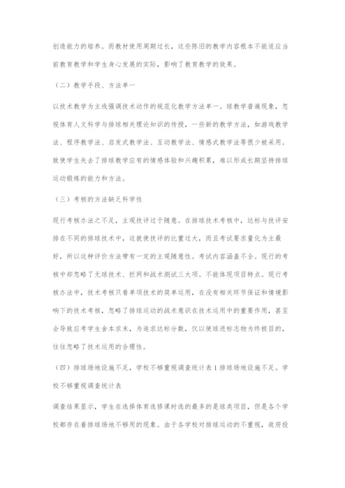 四川省高校排球运动的发展受阻原因分析(二).docx