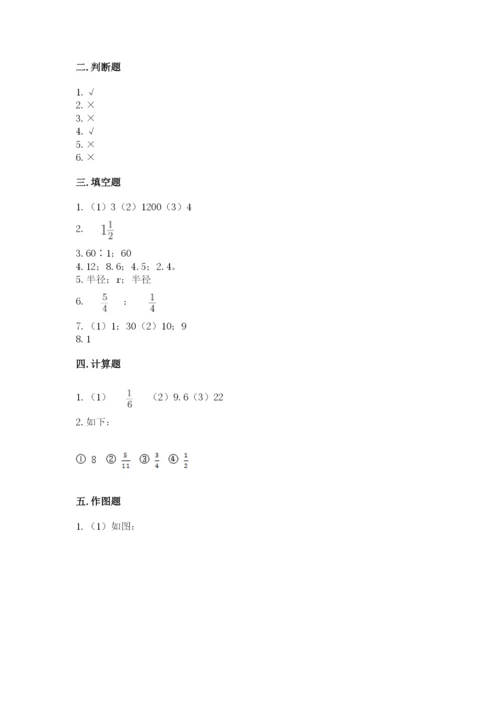 小学六年级数学上册期末考试卷（中心小学）.docx