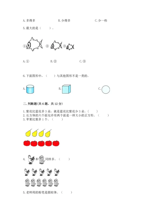 一年级上册数学期中测试卷（b卷）word版.docx