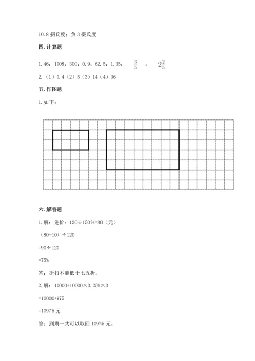 人教版六年级下册数学期末测试卷带答案（突破训练）.docx