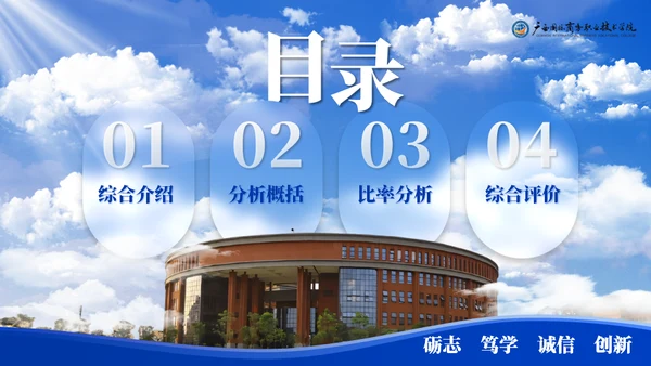 广西国际商务职业技术学院-蓝色系学术风通用PPT模板