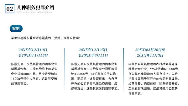 蓝色简约商务预防职务犯罪专题讲座课件商务风PPT模板