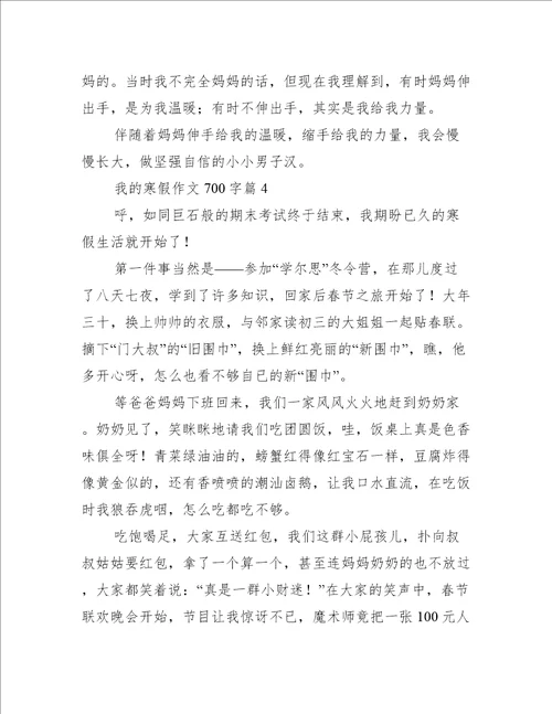 我的寒假作文700字