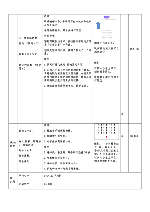 小学体育与健康1年级 18-4 不同运动形态--双脚跳跃 大单元课时教案