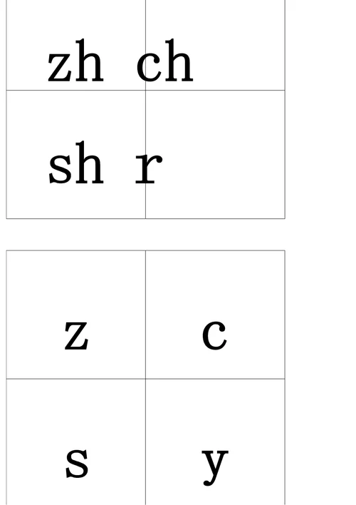 小学一年级汉语拼音字母表卡片