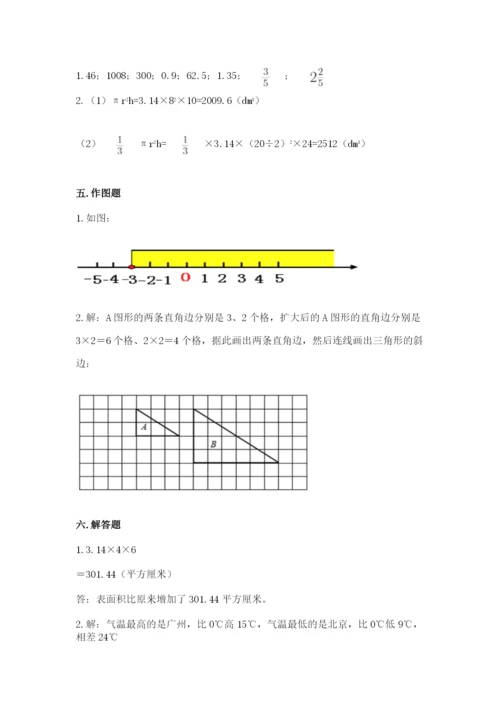 小学数学六年级下册小升初真题模拟测试卷及答案【典优】.docx