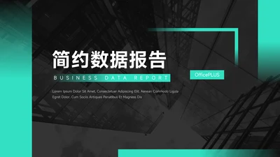 亮蓝暗色简约数据报告PPT模板