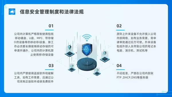 蓝色水彩简约网络安全培训PPT课件