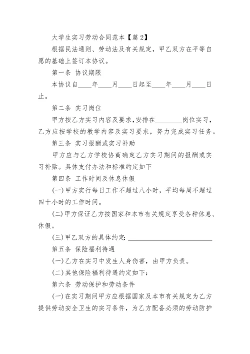 大学生实习劳动合同范本【6篇】.docx