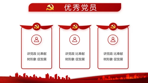 红色党建党支部述职报告学习教育PPT