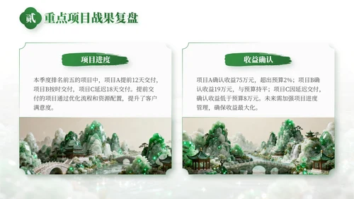 绿色中国风事业部工作总结PPT模板