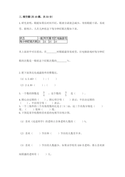 2022六年级上册数学期末测试卷附参考答案（综合卷）.docx