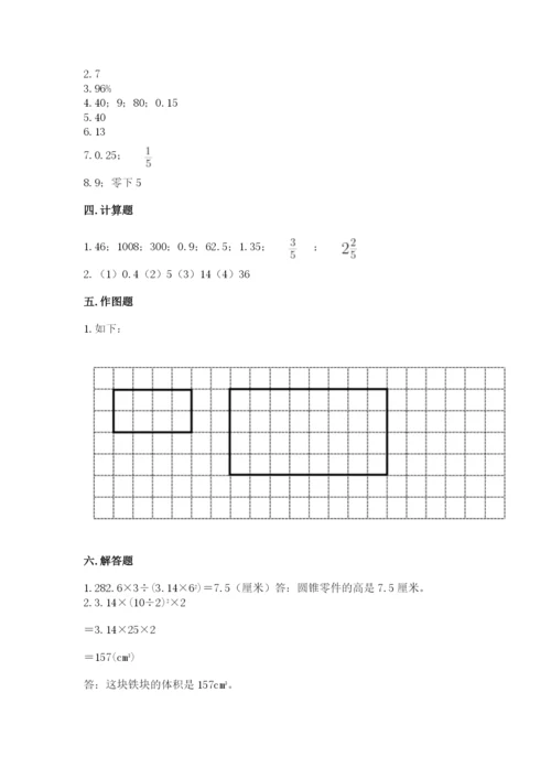 六年级下册数学期末测试卷（突破训练）word版.docx