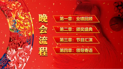 中国风开门红颁奖通用PPT模板