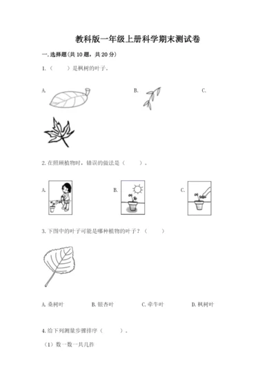 教科版一年级上册科学期末测试卷【轻巧夺冠】.docx