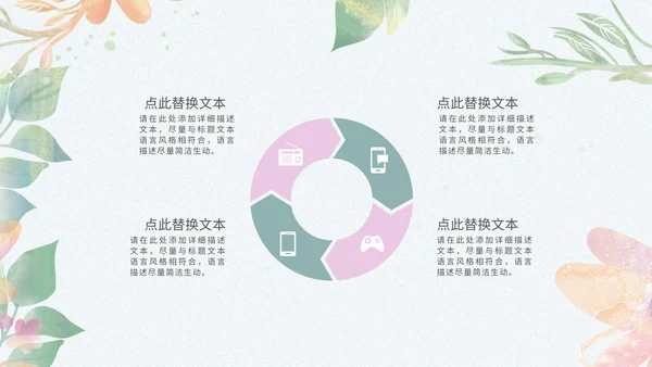 小清新浅色系员工新年汇报模版PPT模板
