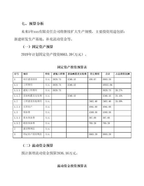 贵州显示器件项目预算报告