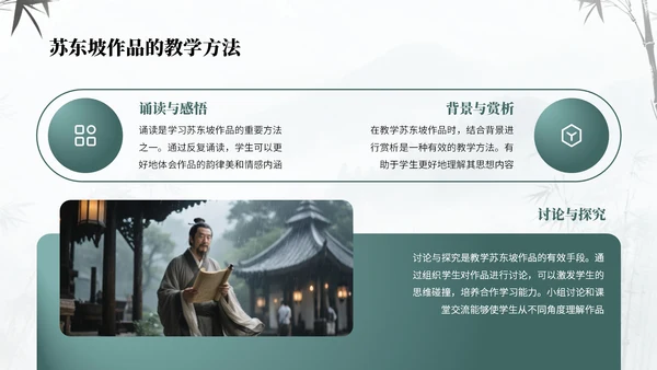 绿蓝色中国风诗人苏轼教学课件