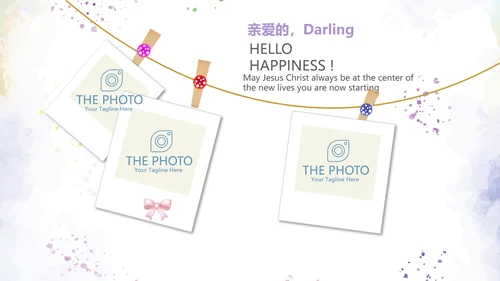 手绘蓝色小清新旅行电子相册PPT动态模板