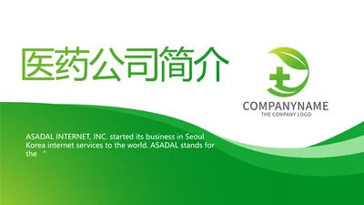 绿色简约医疗医药公司简介总结PPT