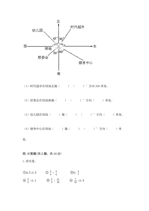 人教版六年级上册数学期末测试卷含答案【轻巧夺冠】.docx