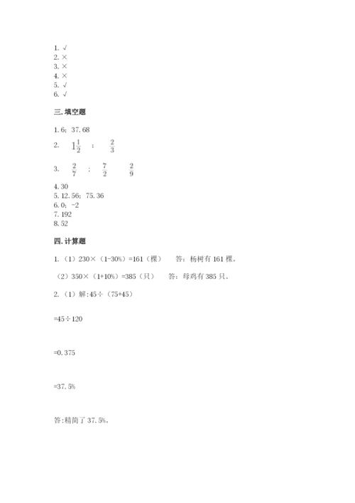 嵊泗县六年级下册数学期末测试卷（研优卷）.docx