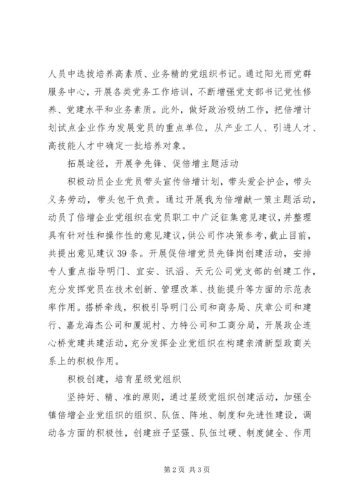 乡镇积极推动“倍增计划”试点企业党建质量同步倍增四大举措.docx