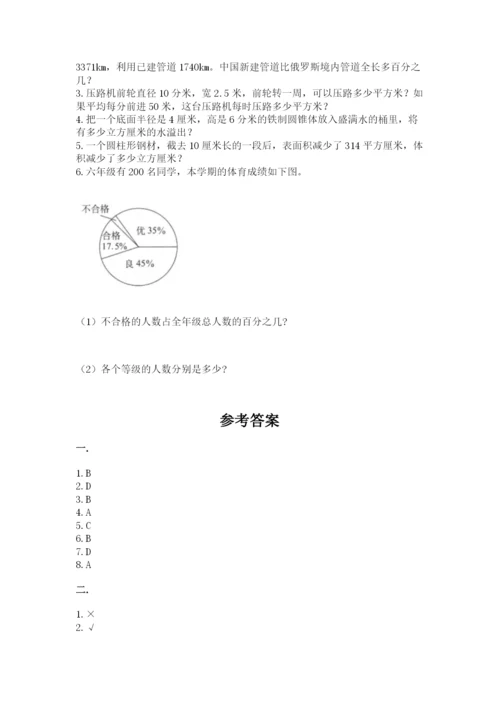 苏教版数学六年级下册试题期末模拟检测卷【能力提升】.docx