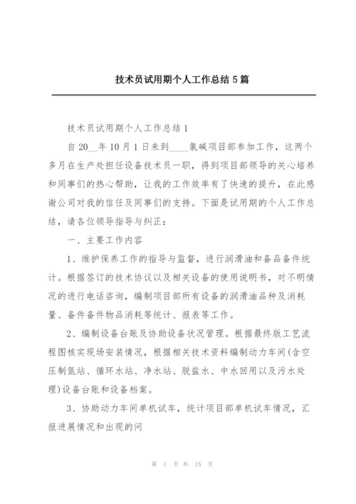 技术员试用期个人工作总结5篇.docx