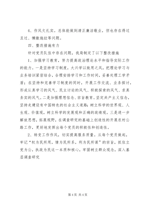 市地方公路局召开支部专题组织生活会和党总支民主生活会的情况汇报 (5).docx