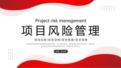 红色形状简约实拍项目风险管理pptpmp项目管理项目管理流程pmp项目管理（补充）