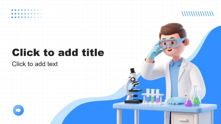 蓝色3D风工作汇报课题总结汇报PPT主题模板