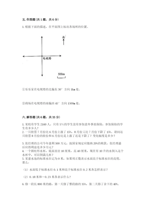 长沙市雨花区六年级下册数学期末测试卷及参考答案.docx