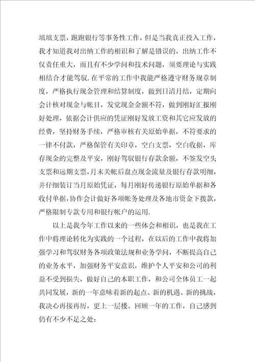 出纳年终工作总结范文锦集九篇