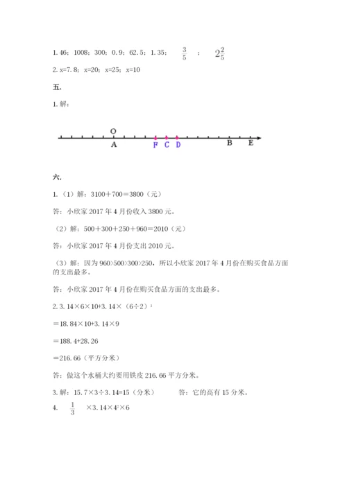 小学六年级数学毕业试题含答案【黄金题型】.docx