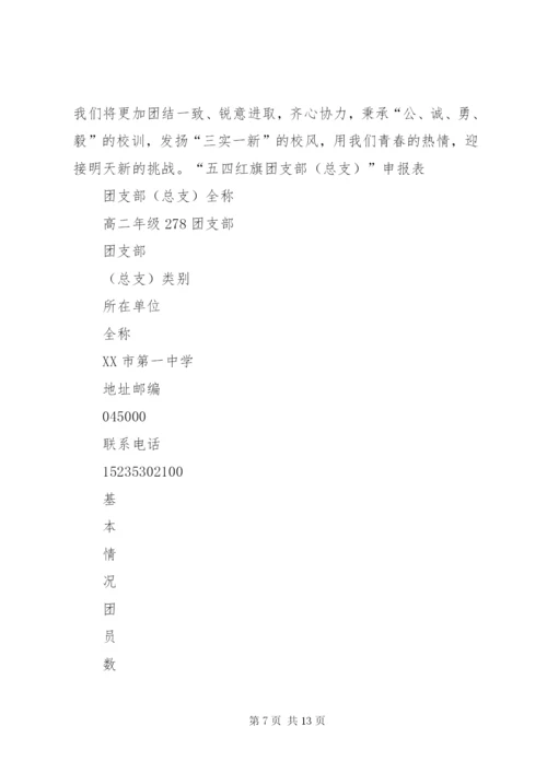 团支部五四红旗团支部申报材料.docx