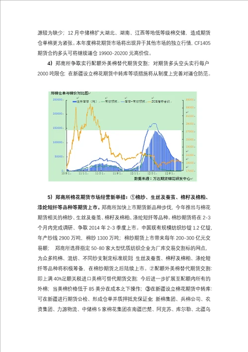 1401018大型企业棉花棉纱期货经营操作方案计划计划