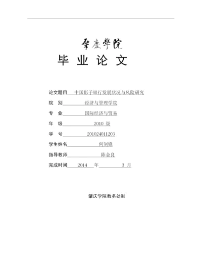 2022中国影子银行的发展现状和风险分析论文终稿.docx