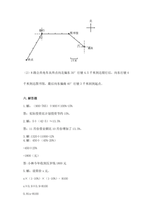 人教版六年级上册数学期末测试卷带答案（基础题）.docx