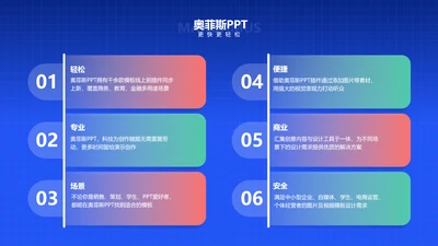 蓝色简约风PPT并列关系单页