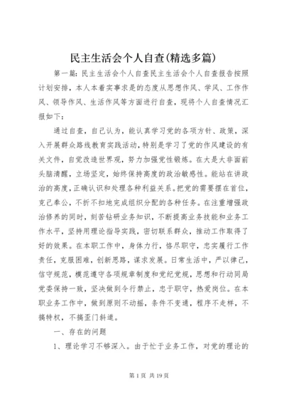 民主生活会个人自查(精选多篇).docx