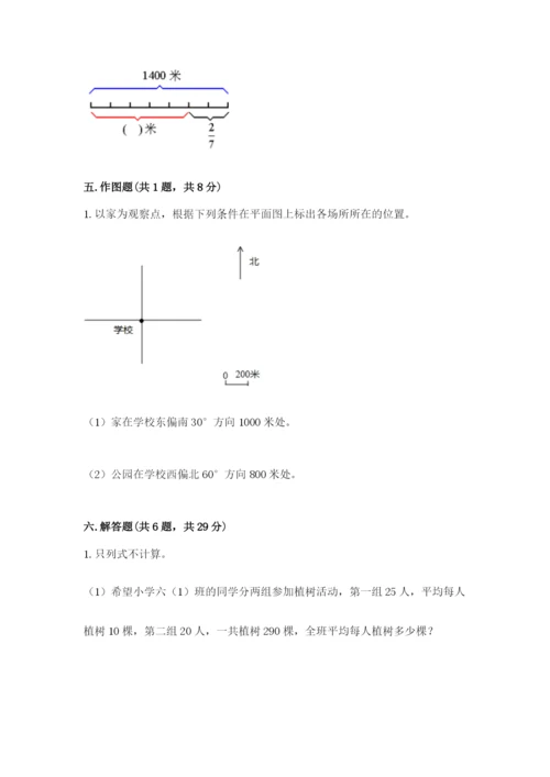 人教版六年级上册数学期中测试卷及答案（最新）.docx