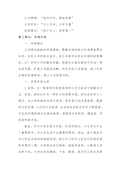 大学生寝室装修创业综合计划书.docx