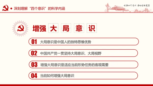 增强四个意识争做合格党员PPT模板