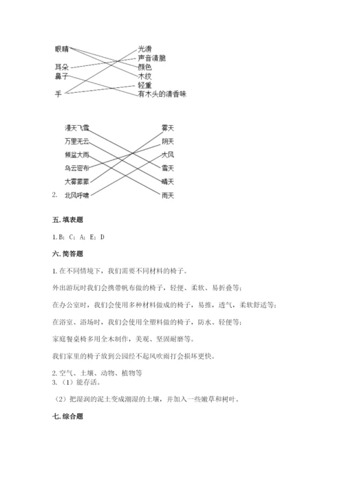教科版小学二年级上册科学期末测试卷（考点梳理）.docx