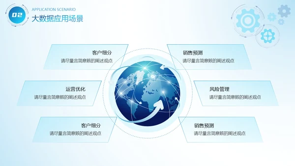 蓝色互联网科技风商务风AI拥抱数据开启变革商务通用PPT模板大数据