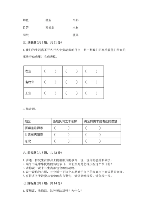 2023部编版四年级下册道德与法治期末测试卷【考点梳理】.docx