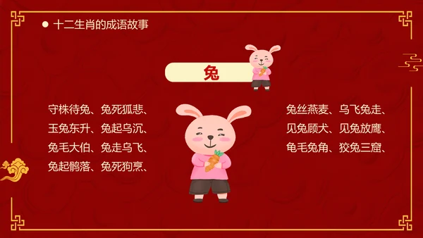 红色中国风十二生肖通用PPT模板